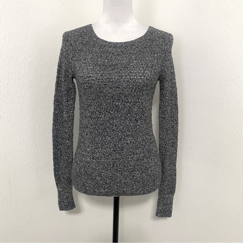 American Eagle Outfitters Women's XS Y2K 1/4 Zip Back Knit Sweater Black/Gray